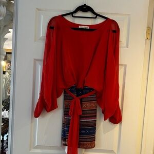 Hot & Delicious Red Scoop-Neck Dress